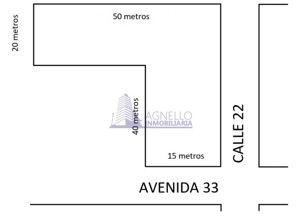 SE VENDE TERRENO. AVENIDA 33 ESQUINA 22 - CENTRO